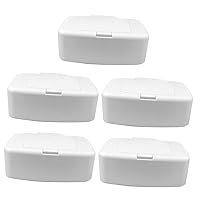BESTOYARD 5pcs Flushable Wipes Dispenser Wipe Warmer Wet Tissue Dispenser Wipe Container with Sealing Lid Removable Wipes Dispenser Wipes Case Baby with Cover White Pp Makeup Remover Wipes