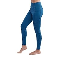 High-Waisted Classic Gym Leggings with Side Pockets Denim Blue