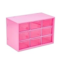 1:6 Dollhouse Furniture for 12 inch Fashion Doll or Collectible Miniatures Drawer Storage Organizer Doll Clothes Storage Plastic Pink