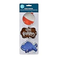 R & M International Gone Fishing Cookie Cutter, One Size, Silver