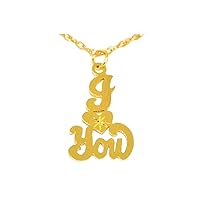 Rylos Necklaces For Women Gold Necklaces for Women & Men 14K Yellow Gold or White GoldSpecial Order, Made to Order I LOVE YOU Heart Pendant Hand Carved Necklace