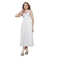 Dresses for Women Women's Dress Button Front Ruched Detail Cami Dress Dresses (Color : White, Size : Medium)