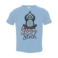 Baffle Funny Toddler Shirt, Yoga Sloth, 80's, Funny Yoga, Animal, Retro, Unisex, Toddler Tee, Youth, Short Sleeve T-Shirt (5-6T, Blue)