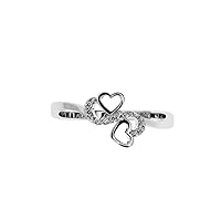 VVS Gems Heart Ring in 14K Gold with Round Cut Natural Diamond (0.05 ct) with White/Yellow/Rose Gold Romantic Ring for Women (IJ-SI)