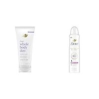 Dove Whole Body and Advanced Care Antiperspirant Deodorants Bundle - 2.5oz Coconut Vanilla Cream and 3.8oz Clear Finish Spray