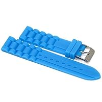 22MM Blue Silicone Rubber Watch Band Strap FITS Fossil Traveler and Others