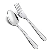 48-piece Forks and Spoons Set, Stainless Steel Silverware Set, Mirror Polished, Spoons and Forks Set for Restaurants/Hotels/Canteens/Cafeteria, Dishwasher Safe