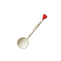 Small Spoons Handmade Ceramic Retro Love Spoon Creative Home Stirring Dessert Dinner Soup Kitchen Utensils Couple Tableware (Color : B)