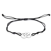 Om Bracelet For Men & Women Stainless Steel Hindu Symbol Om Amulet Bracelets Charm Yoga Adjustable Bracelet Hypoallergenic Jewelry