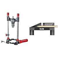 kwb Drill Stand with Drill Chuck, Hexagonal Drive/Mobile Drill Stand for Cordless Screwdrivers and Drills & Centre Finder/Centre Finder for Centre Point Determination Includes Pencil and Magnet