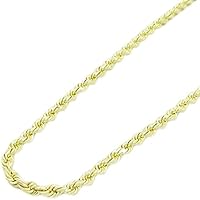 10K Yellow Gold Rope Solid Chain 26 inch Long; 4MM Wide