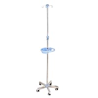 Portable Infusion Stand with Casters, Height Adjustable Stainless Steel Drip Stand for Elderly Home Care, Hospital and Clinic,A