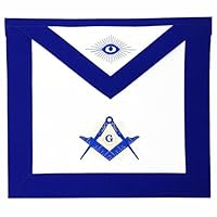 Master Mason Blue Lodge Apron - White & Blue Square & Compass G