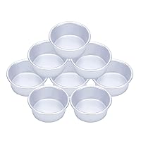 8PCS Cake Pans 4inch Cake Tin Round Aluminum Cake Mold Non-stick for Baking Wedding Birthday Party Tall Cakes, Cake Pans 4inch