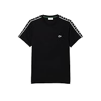 Lacoste Men's Short Sleeve Regular Fit Tee Shirt W/Taping on Side Arms