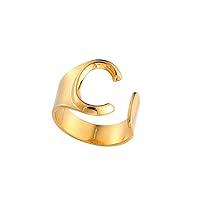 Women's 26 Initial Letter Ring Open Adjustable Finger Band Jewelry