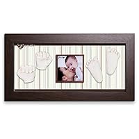 Momspresent Baby Hand Print and Foot Print Deluxe Casting kit with Brown Frame9