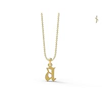 MOONEYE 925 Sterling Silver 26 Cursive Letter A to Z Initial Chain Necklace Pendant for Girl Boy Women Alphabet Personalized Charm Necklace 18 Inch Chain (a, Gold Vermeil)