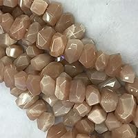 1 Strands Natural Gray Gold Orange White Flash Light Sunstone Hand Cut Faceted Nugget Free Form Loose Beads Size: 11x15mm 15.5