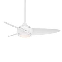 Loft Indoor and Outdoor 3-Blade Smart Ceiling Fan 38in Matte White with 3000K LED Light Kit and Remote Control works with Alexa and iOS or Android App