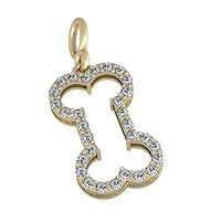 Bark Avenue Jewelers-Diamond Bone Pendant with Gallery Accent-14 Karat Yellow Gold- Mid Size 0.90 cttw