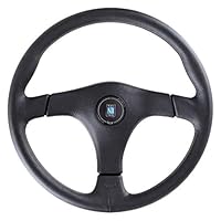 Nardi Steering Wheel - Gara 3/0-365mm (14.37 inches) - Black Leather with Black Leather Center Pad - KBA/ABE 70138 - Part # 6071.36.2171