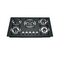 DSHGDJF Home Kitchen Appliance 5 Burner Built In NG Gas Stove Cooker With Flameout Protection Glass Top Gas Cooktop