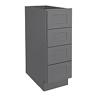 LOVMOR Kitchen Base Cabinets, Drawer Base Cabinet, 4-Drawer,Soft Close Hardware, 24 x 12 x 34.5 inch