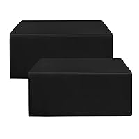 Fitted Black Table Clothes - 96 x 30 Inch - 2 Pack Rectangle Tablecloths for 8 Foot Tables, Polyester Fabric Table Covers for Folding Table, Parties, Trade Show, Birthday