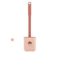 Toilet Brush Silicone Toilet Brush Punch-Free Cloud Cleaning Brush Soft Glue Brush [Wallhangingstyle]-Pink