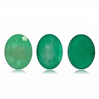 Natural Emerald Oval Shape A Quality Loose Gemstone Available in 6x4MM- 11x9MM