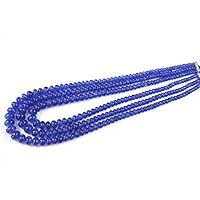 LOVEKUSH LKBEADS Finest and Rare AAAA Quality Natural Tanzanite Smooth Roundel 3 Line Necklace 6 to 13 mm Code-HIGH-45171