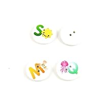 Price per 5 Pieces Sewing Sew On Buttons AD1 Mixed Letters Round for clothes in bulk wood Cartoon Boutons