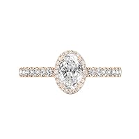 Moissanite Engagement Ring, 1.0 Carat Cluster Design, Rose Gold Setting, Bridal Jewelry Ring