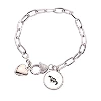 Glutton Black And White Animal Heart Chain Bracelet Jewelry Charm Fashion