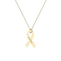 Personalized Custom Name Ribbon Necklaces Breast Cancer Survivor Gifts Nameplate Pendant Jewelry