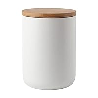 Ceramic Storage Jar with Bamboo Lids Ceramic Food Jar Kitchen Canisters for Spices Sugar Coffee Tea, M