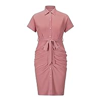 Women's Summer Casual Dress (as1, Alpha, l, x_l, Plus, Regular, Pink)