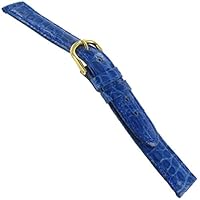 18mm DeBeer Blue Handcrafted Genuine Crocodile Ladies Hand Made Watch Band Short