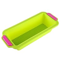 Silicone cake mold non -sticky square color bread toast baking mold-green 2 pieces