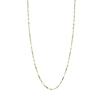 PORI JEWELERS 10K Solid Gold 1.0MM Diamond Cut Mirror Chain Necklace -Two Colors Rose and Yellow Gold,Unisex Sizes 16