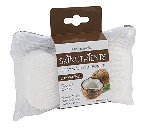 Spongeables Skinutrients Moisturizing Body Wash in a Sponge, Colada, Coconut, 3 Count