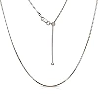 JewelryWeb 925 Sterling Silver Italian 61 Centimeters Rhodium-plated Adjustable Chain Necklace