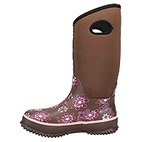 ROPER Womens Barnyard 12 Inch Floral Round Toe Rain Casual Boots Mid Calf - Black