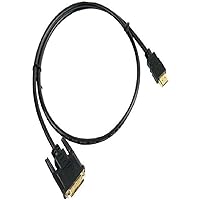 Pyle Home HDMI to DVI Adapter Cable-1 x DVI Male 18 Pin,1 x HDMI Male 19 Pin w/ 24K Gold-Plated Connectors,For Blu-Ray DVD Player,Video Game Console,TV Monitor Home Theater&Gaming-Pyle PHDMDVI3