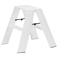 Hasegawa Ladders, Lucano Step Stool, Wide Step Type, 2 Step, ANSI Certified, White