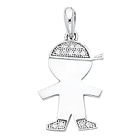 14K CZ Boy Pendant