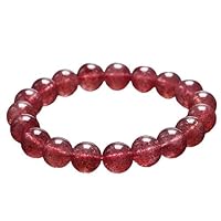 Hand Crafted Natural Red Strawberry Quartz Bracelet- Beaded Bracelet- Strawberry Bracelet- red bracelet for protection 8mm Partwear Jewelry 7 Inch YO-BRACE-2520