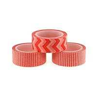 Masking Washi Tape, Electric Red, 5/8-inch, 5-Yard, 3-Pack
