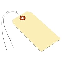 SmartSign Blank Manila Shipping Tags with Wire - Pack of 1000, Size-5, 13pt Thick Prewired Cardstock Tag, 4 3/4